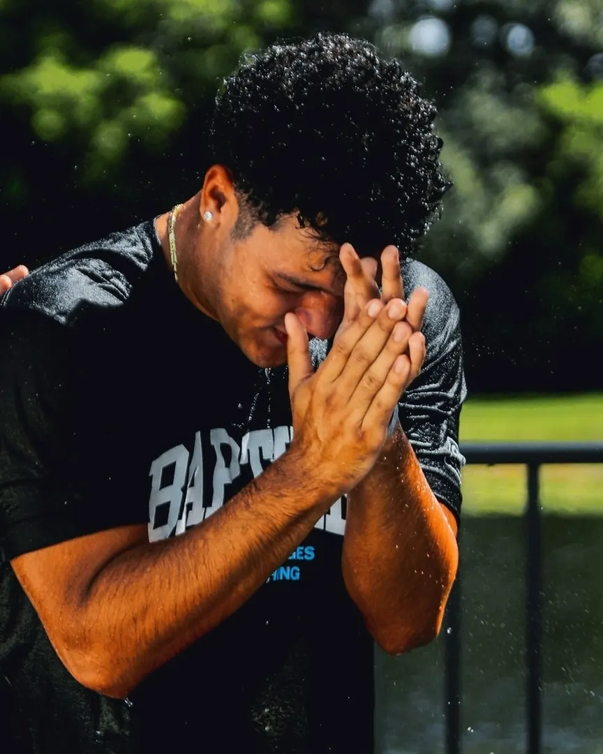 A post from Baptism Sunday, a man overcome with emotion